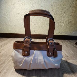 Coach Soho White Leather Shoulder Bag Purse